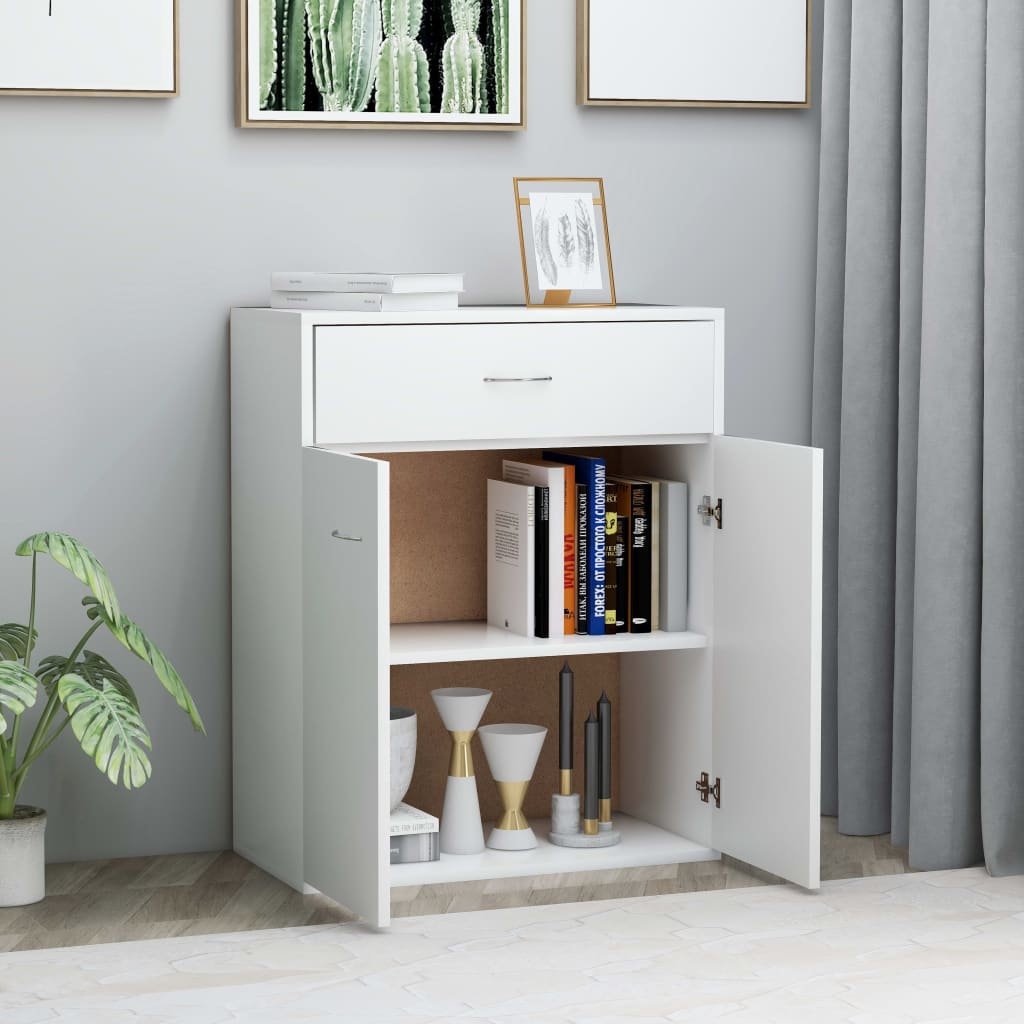 Skjenk hvit 60x30x75 cm konstruert tre