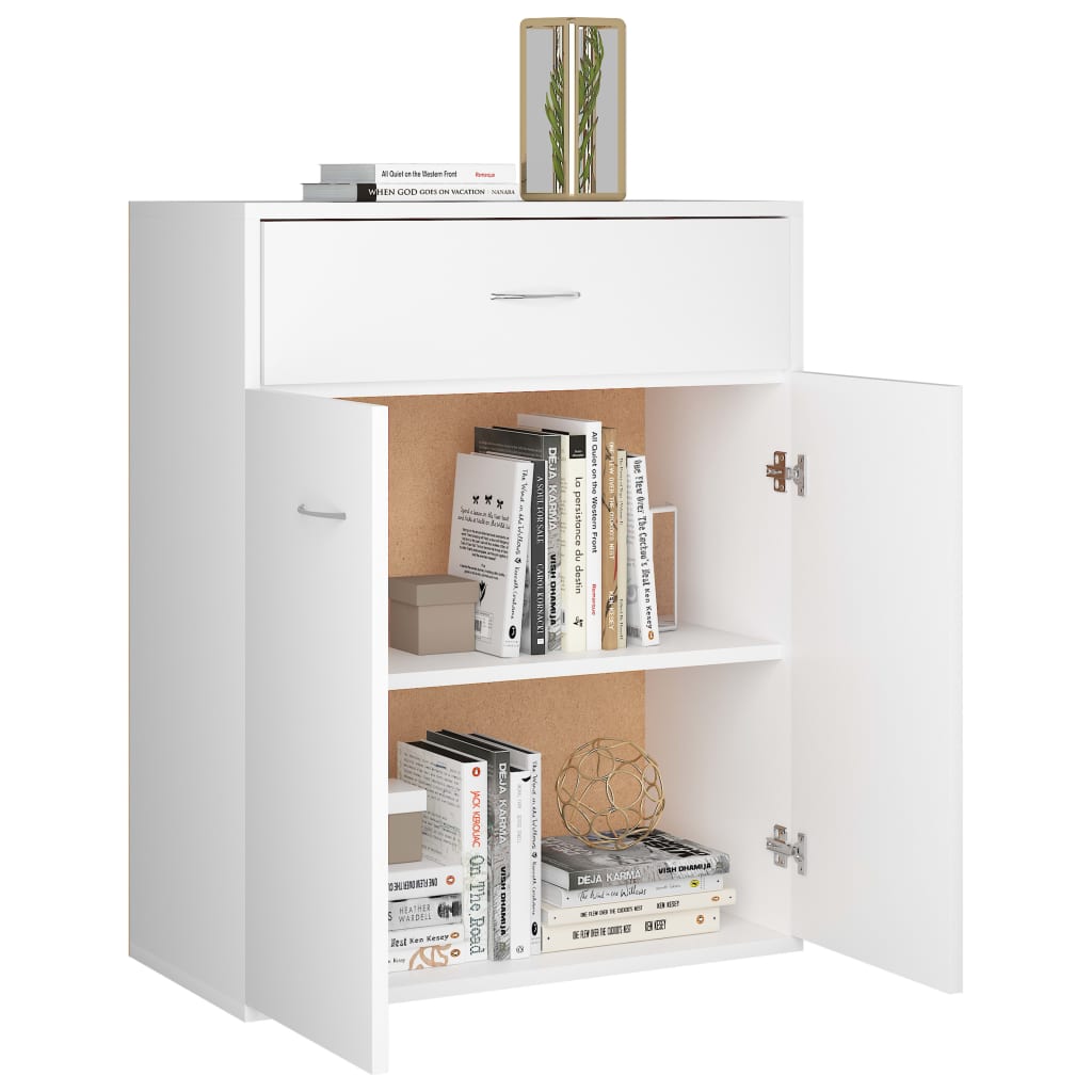 Skjenk hvit 60x30x75 cm konstruert tre