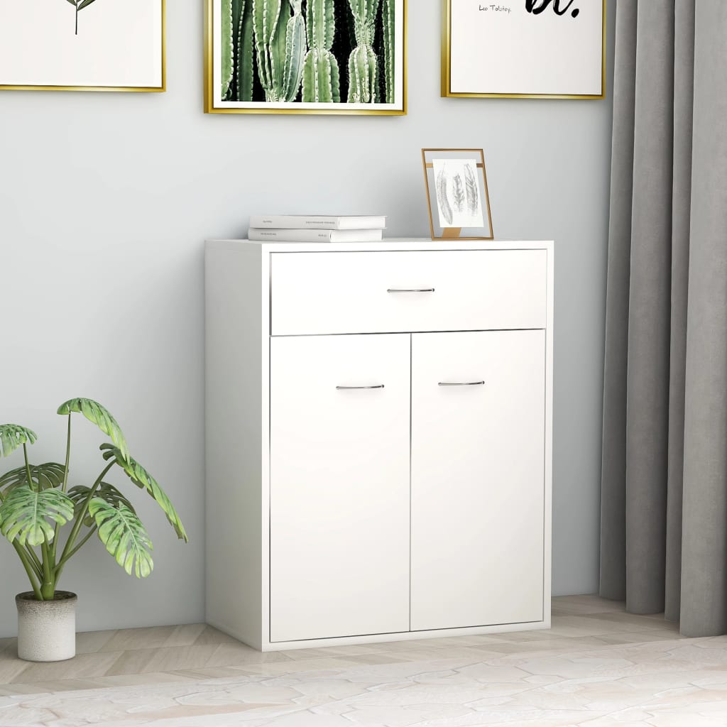 Skjenk hvit 60x30x75 cm konstruert tre