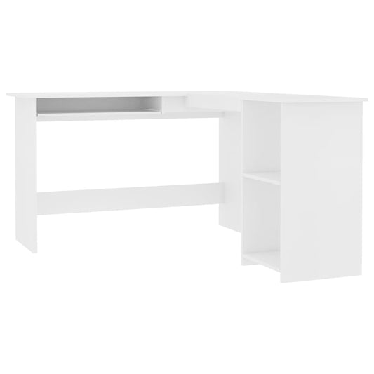 L-formet skrivebord hvit 120x140x75 cm konstruert tre