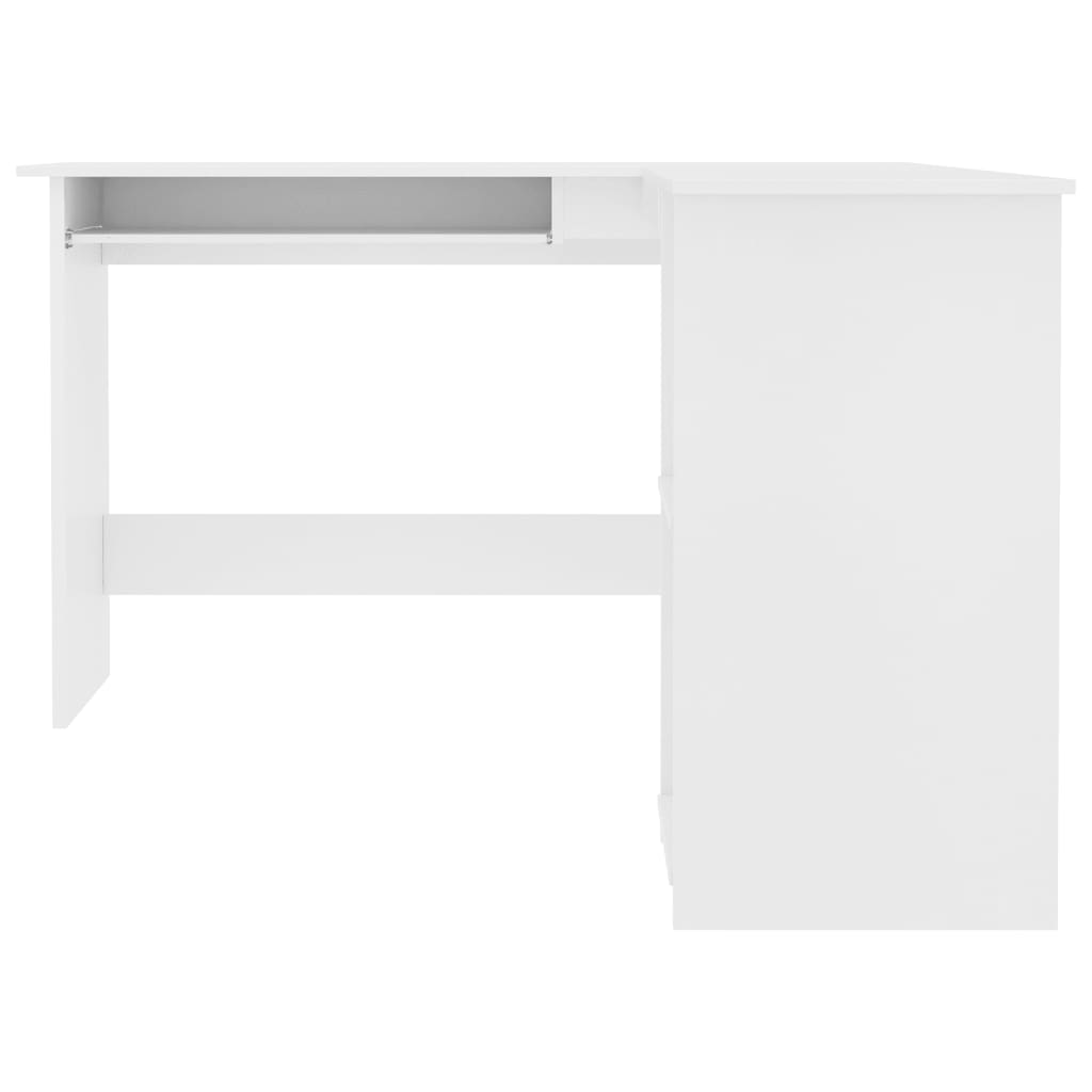 L-formet skrivebord hvit 120x140x75 cm konstruert tre