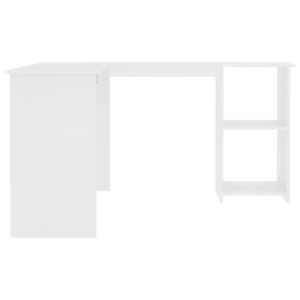 L-formet skrivebord hvit 120x140x75 cm konstruert tre