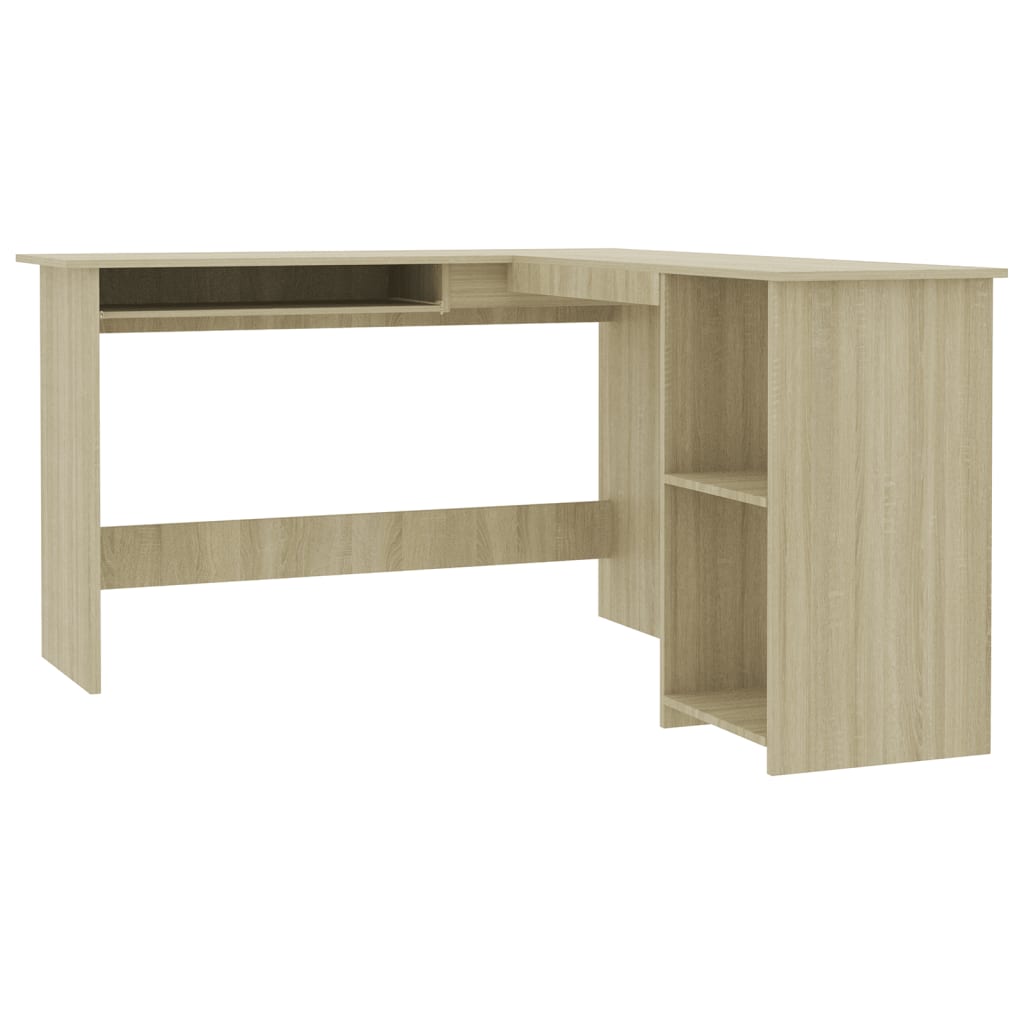 L-formet skrivebord sonoma eik 120x140x75 cm konstruert tre