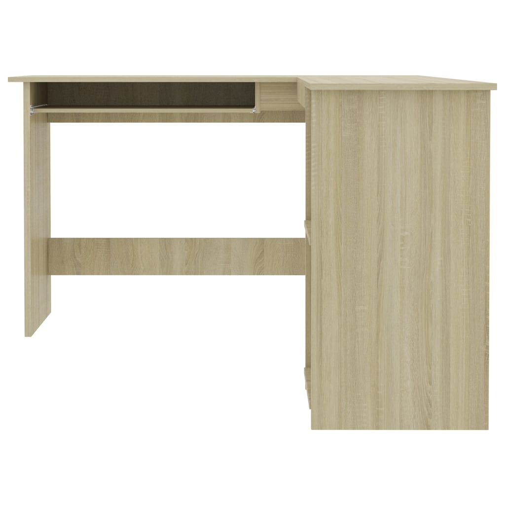 L-formet skrivebord sonoma eik 120x140x75 cm konstruert tre