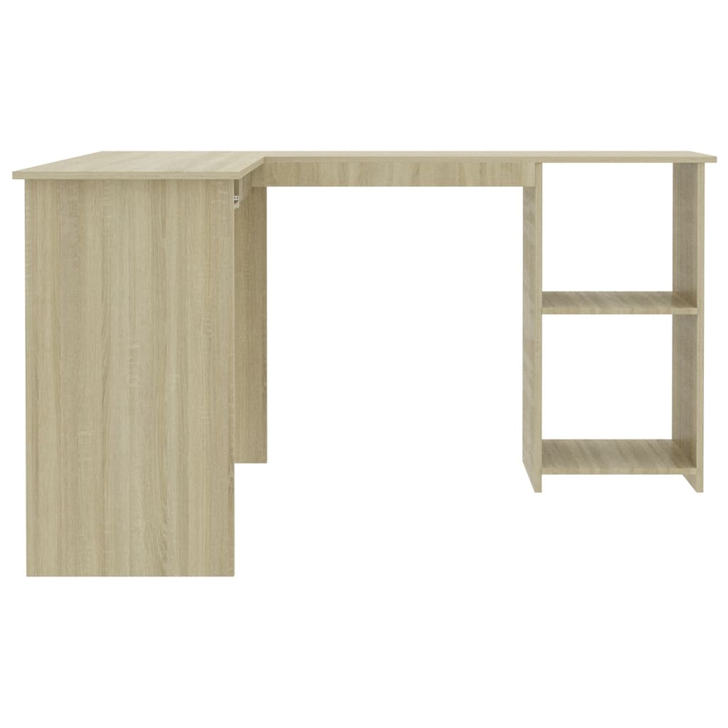 L-formet skrivebord sonoma eik 120x140x75 cm konstruert tre