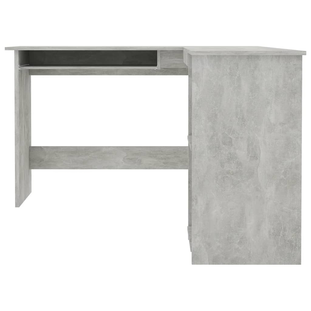 L-formet skrivebord betonggrå 120x140x75 cm konstruert tre