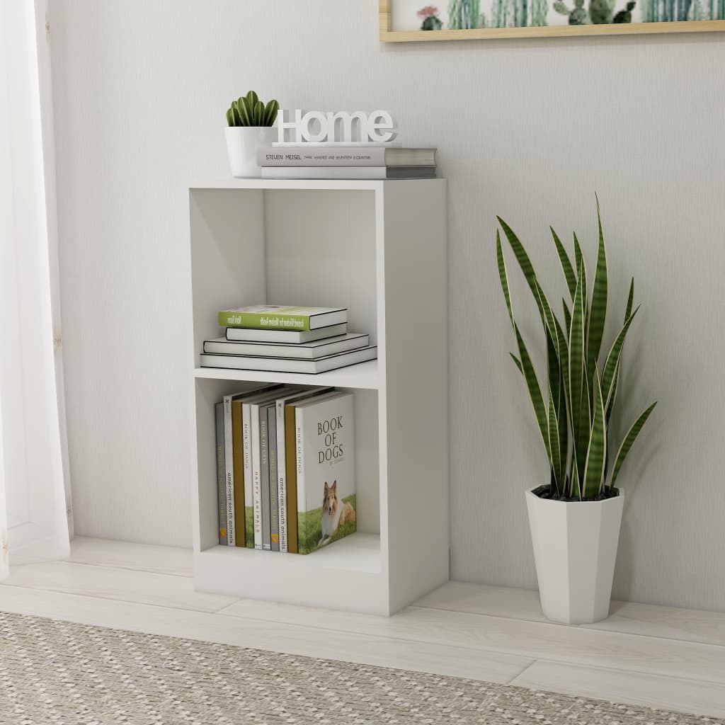Bokhylle hvit 40x24x75 cm konstruert tre