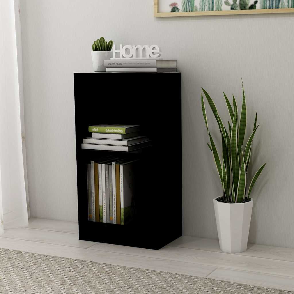 Bokhylle svart 40x24x75 cm konstruert tre