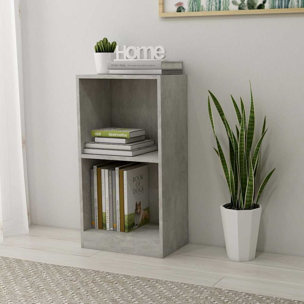 Bokhylle betonggrå 40x24x75 cm konstruert tre