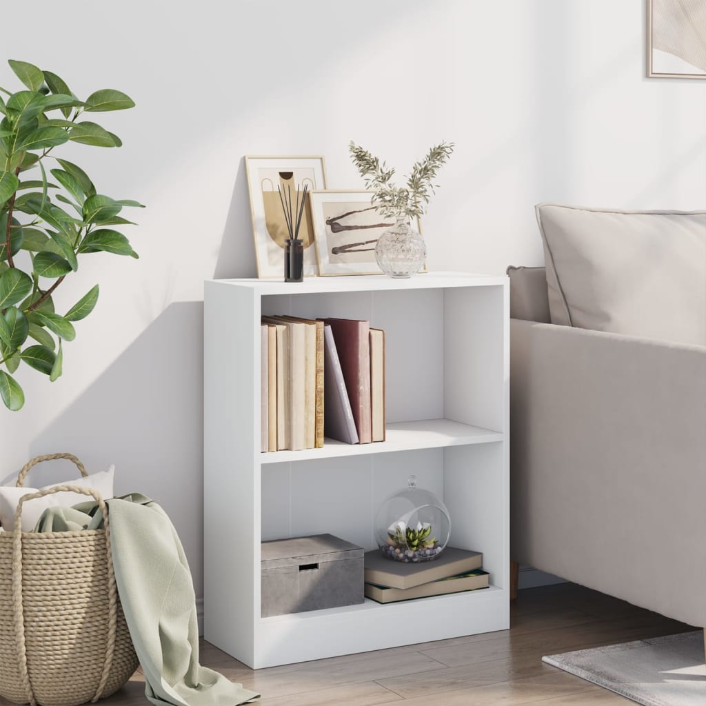 Bokhylle hvit 60x24x76 cm konstruert tre