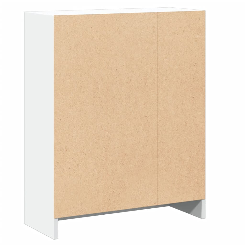 Bokhylle hvit 60x24x76 cm konstruert tre