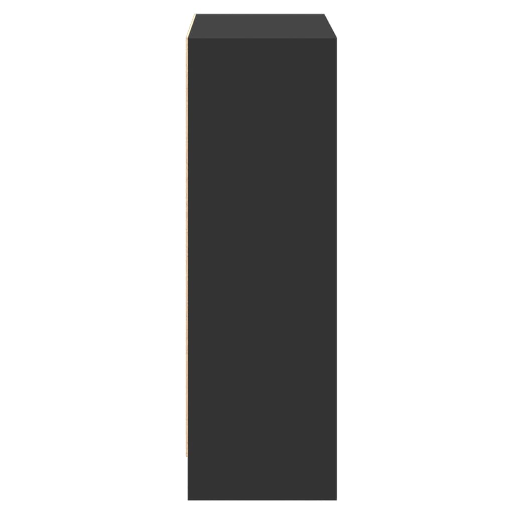 Bokhylle svart 60x24x76 cm konstruert tre