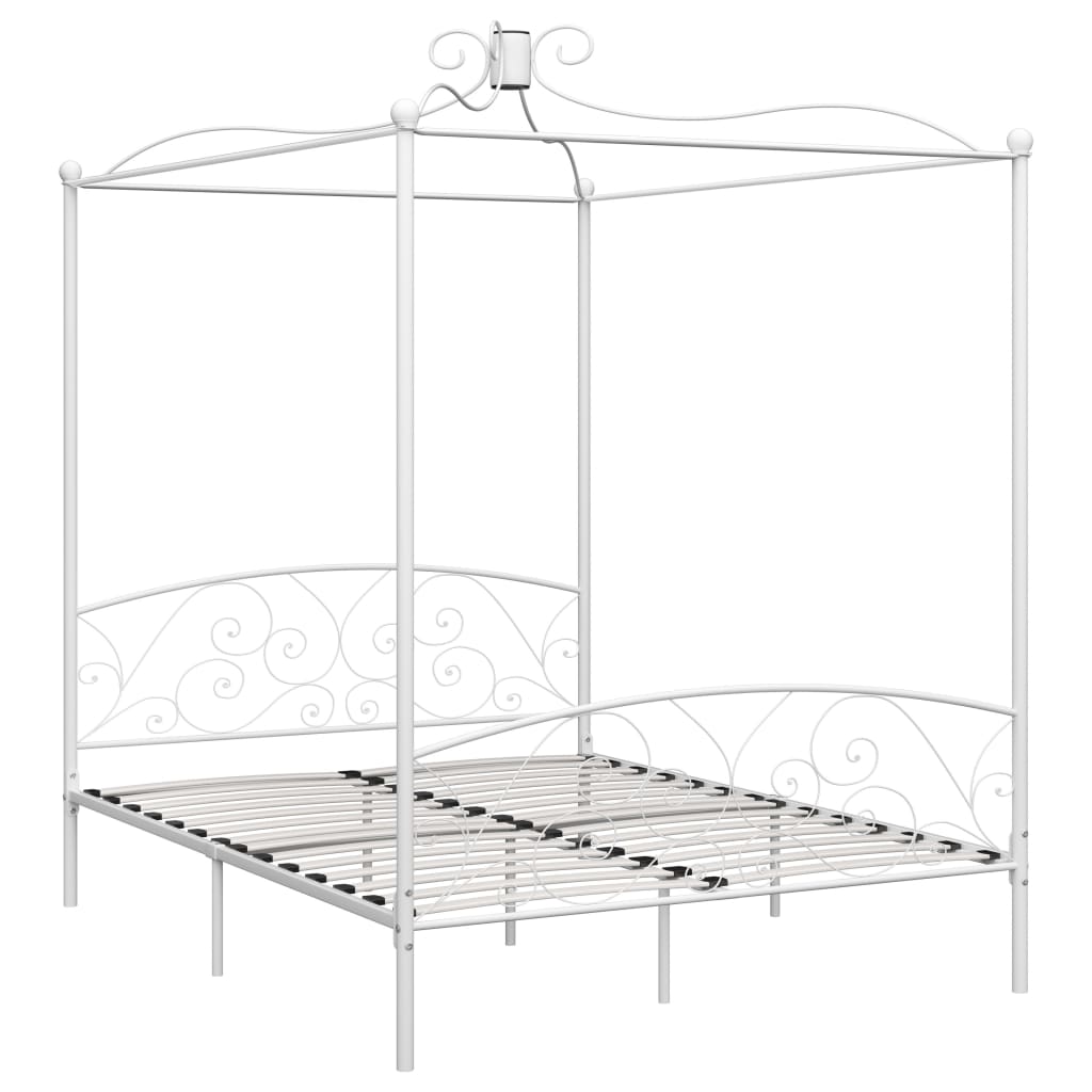 Himmelsengeramme hvit metall 180x200 cm