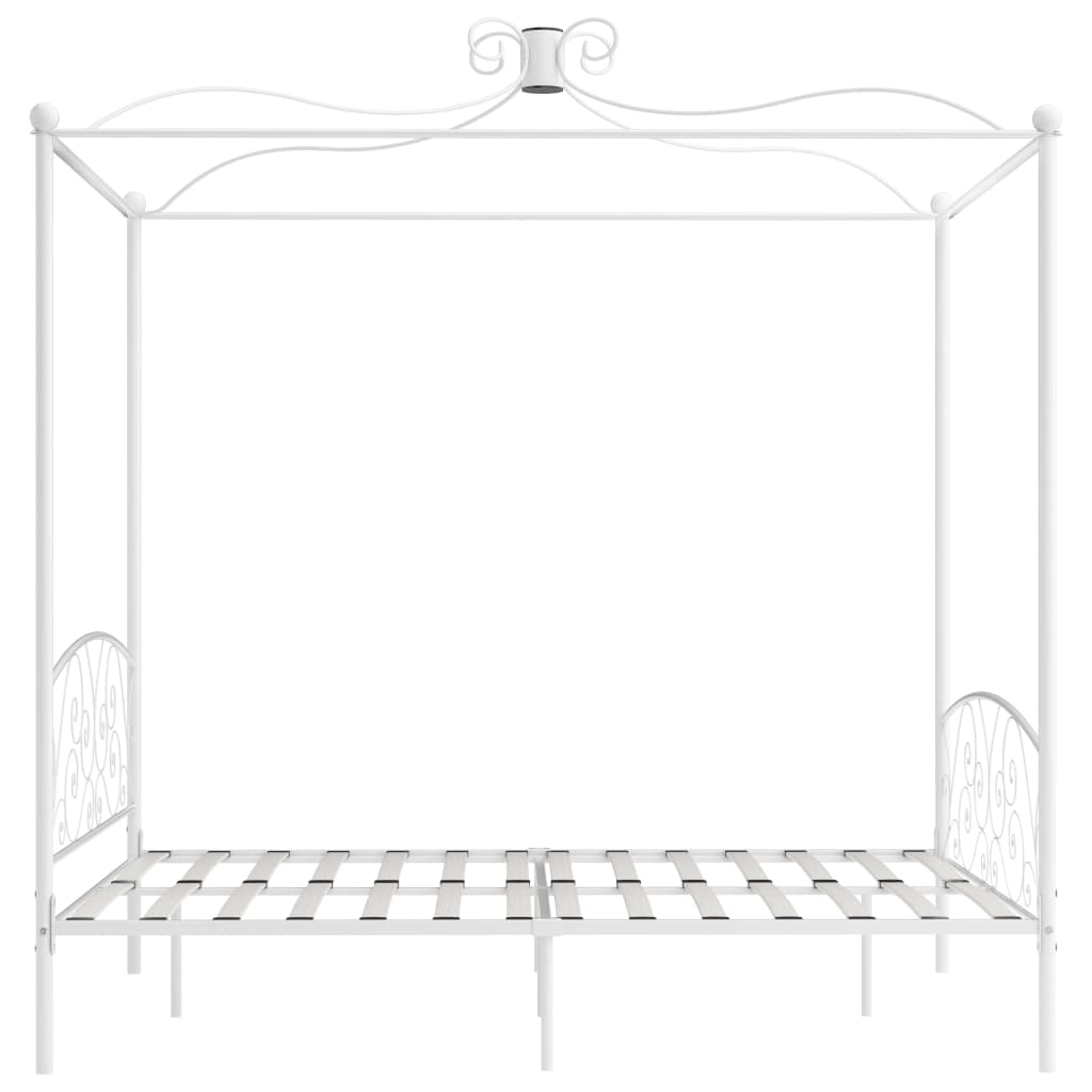 Himmelsengeramme hvit metall 180x200 cm