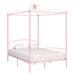 Himmelsengeramme rosa metall 120x200 cm