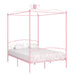 Himmelsengeramme rosa metall 140x200 cm