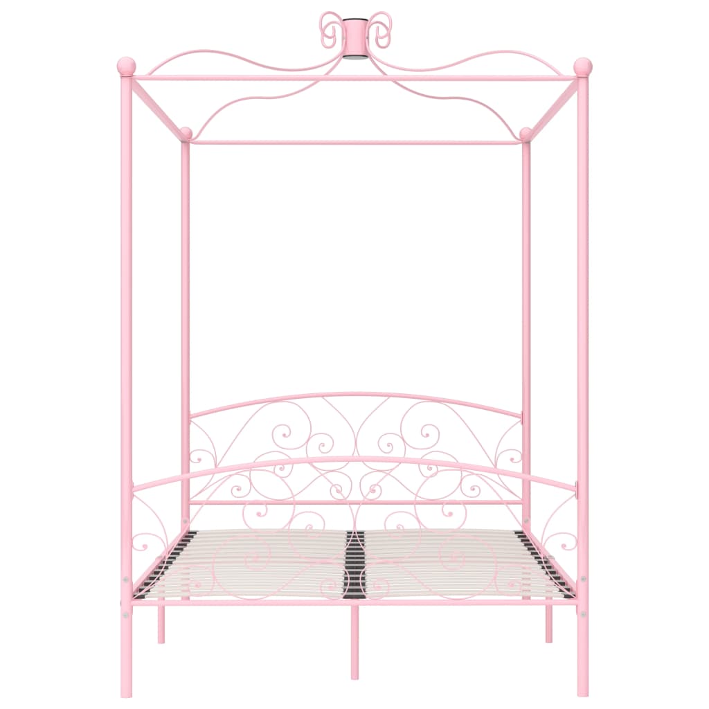 Himmelsengeramme rosa metall 140x200 cm