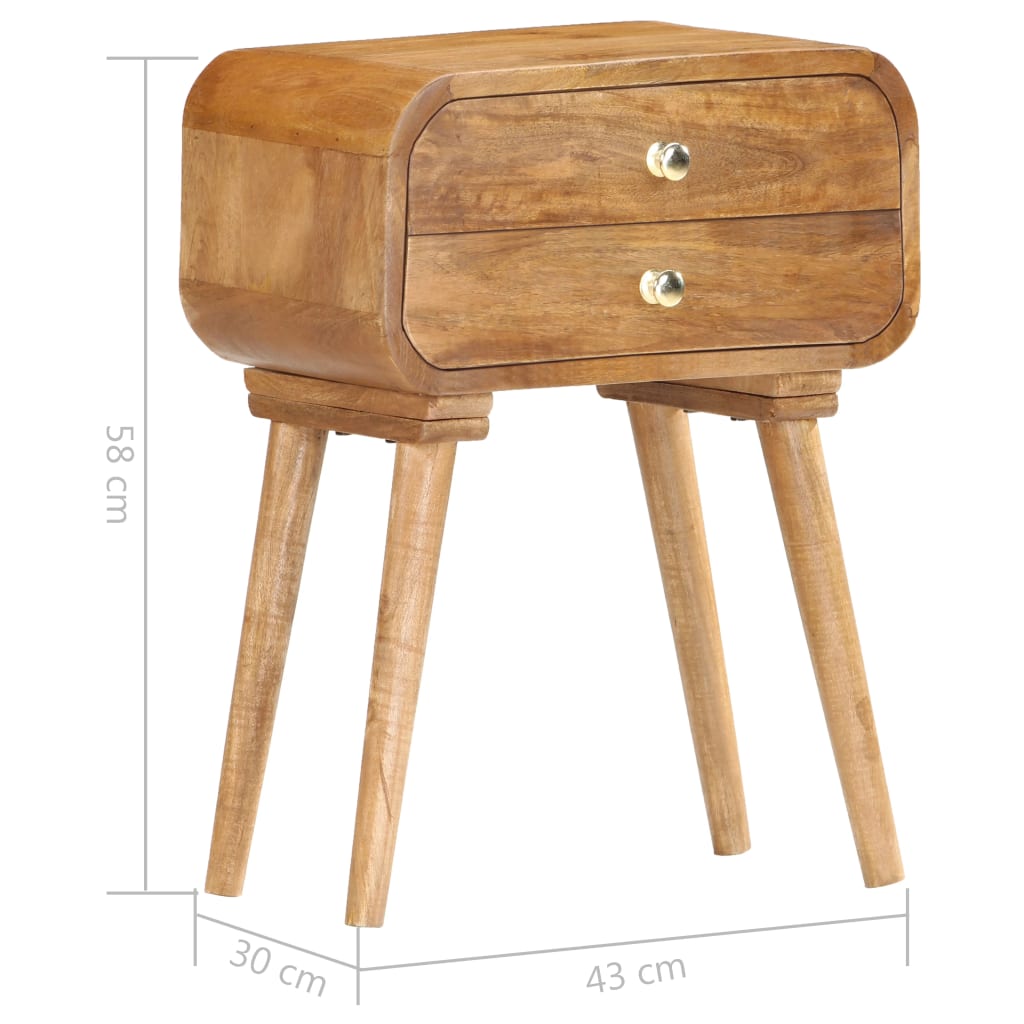 Nattbord 43x30x58 cm heltre mango