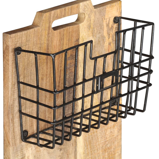Vegghengt magasinstativ 33x10x67 cm heltre mango
