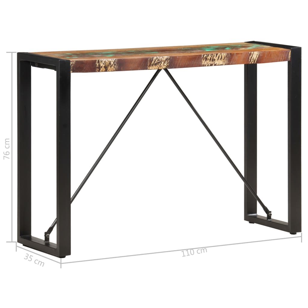 Konsollbord 110x35x76 cm gjenvunnet heltre