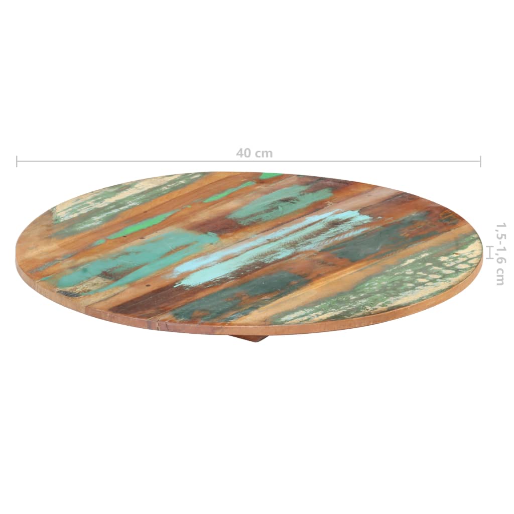 Rund bordplate 40 cm 15-16 mm gjenvunnet heltre
