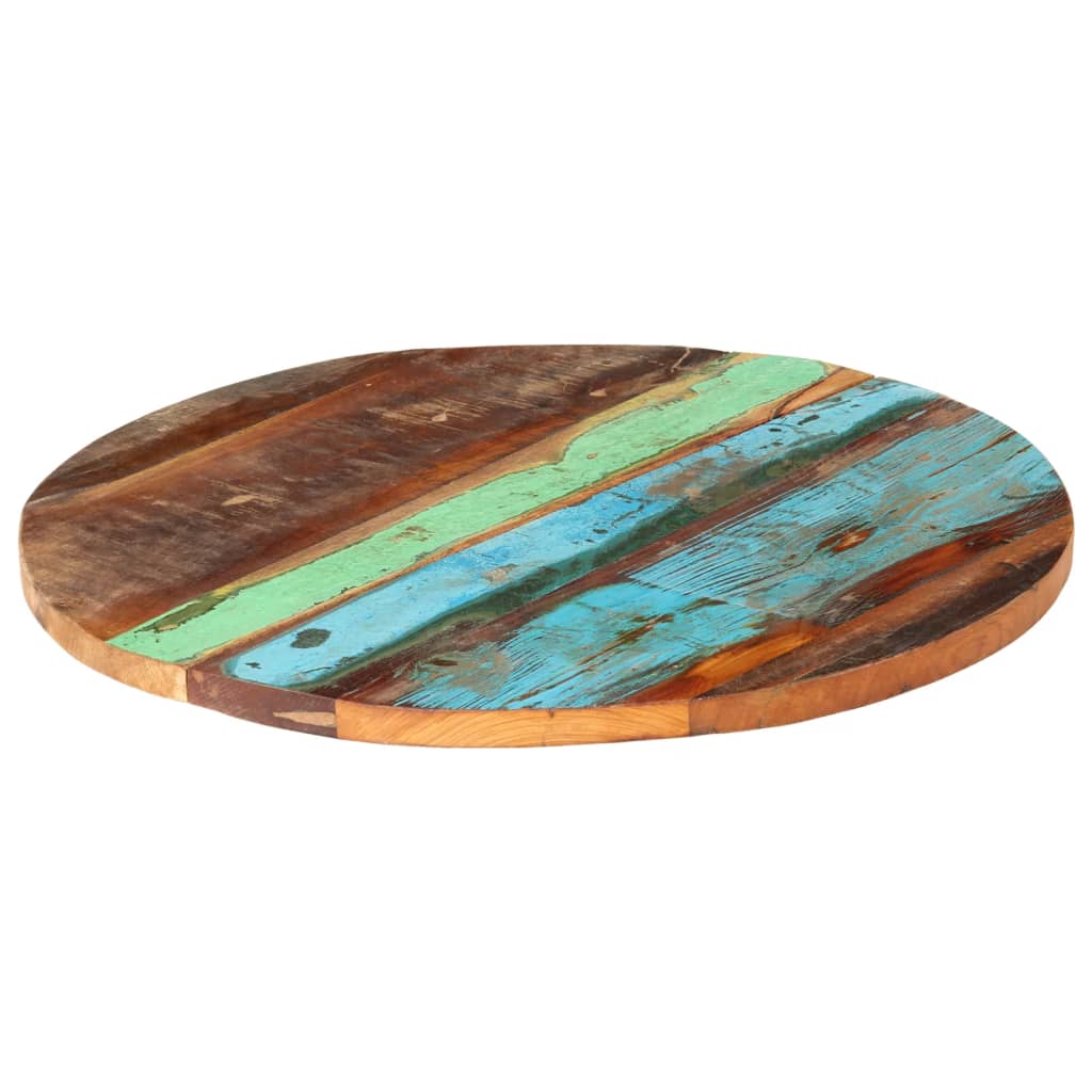 Rund bordplate 60 cm 25-27 mm gjenvunnet heltre