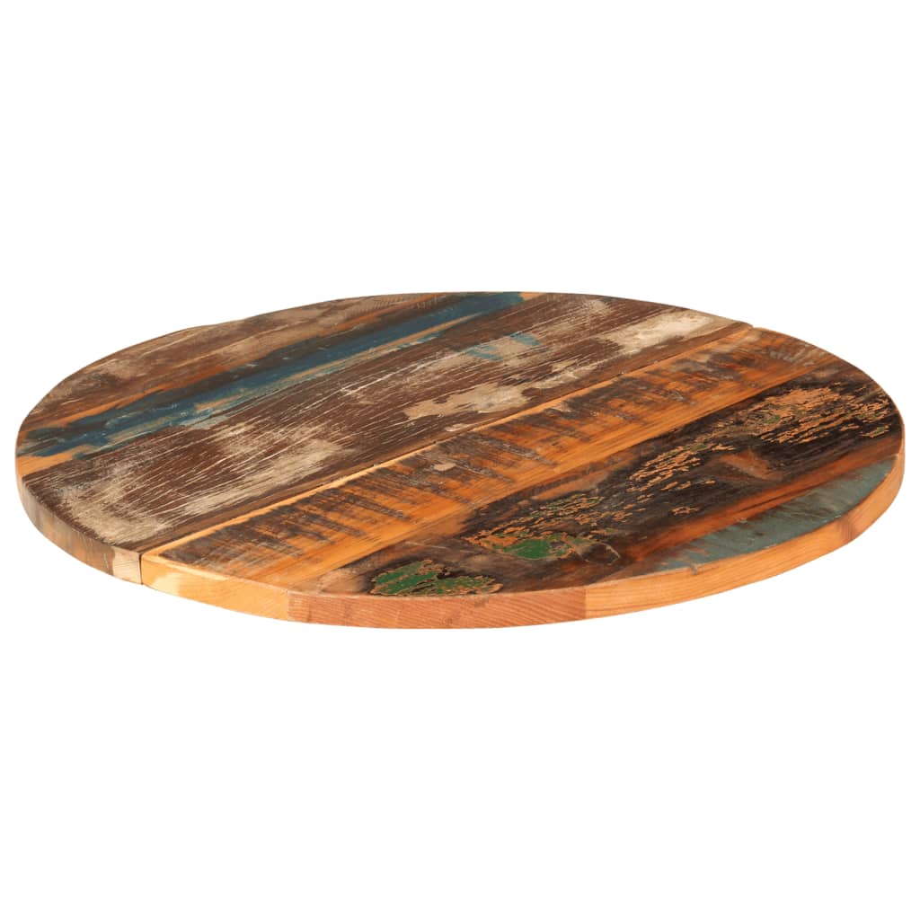 Rund bordplate 60 cm 25-27 mm gjenvunnet heltre