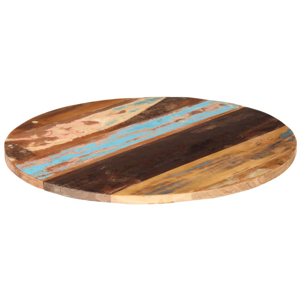 Rund bordplate 80 cm 25-27 mm gjenvunnet heltre
