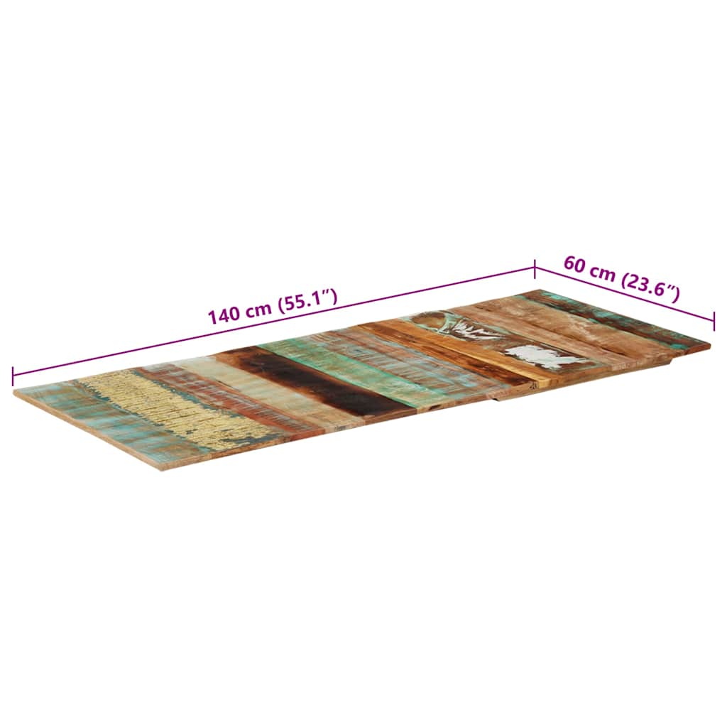 Rektangulær bordplate 60x140 cm 15-16 mm gjenvunnet heltre