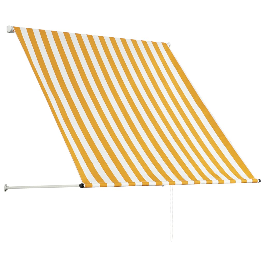 Uttrekkbar markise 100x150 cm gul og hvit vidaXL