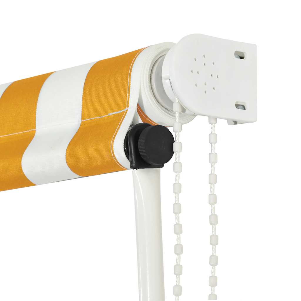 Uttrekkbar markise 100x150 cm gul og hvit vidaXL