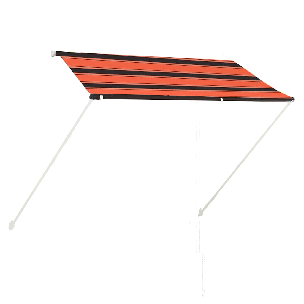 Uttrekkbar markise 250x150 cm oransje og brun vidaXL