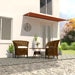 Uttrekkbar markise 350x150 cm oransje og brun