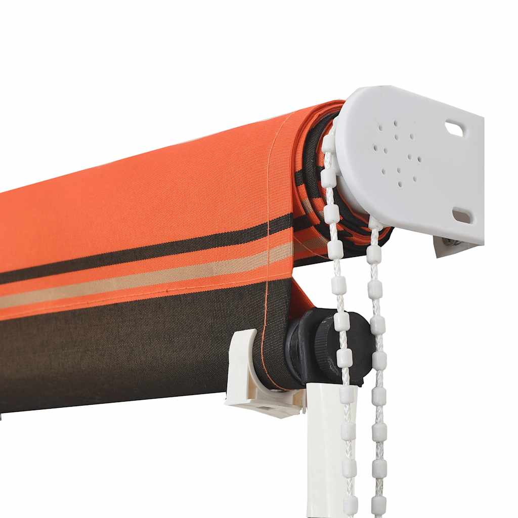 Uttrekkbar markise 400x150 cm oransje og brun