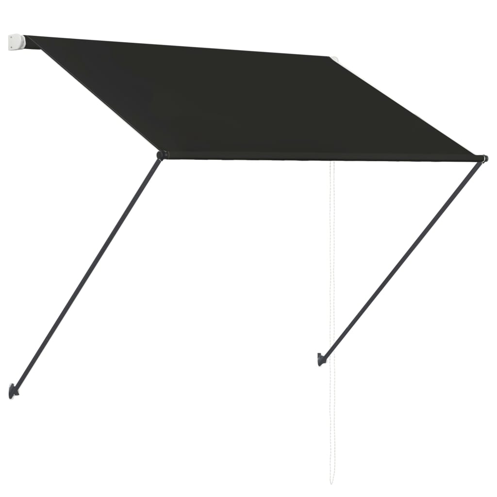 Uttrekkbar markise med LED 150x150 cm antrasitt