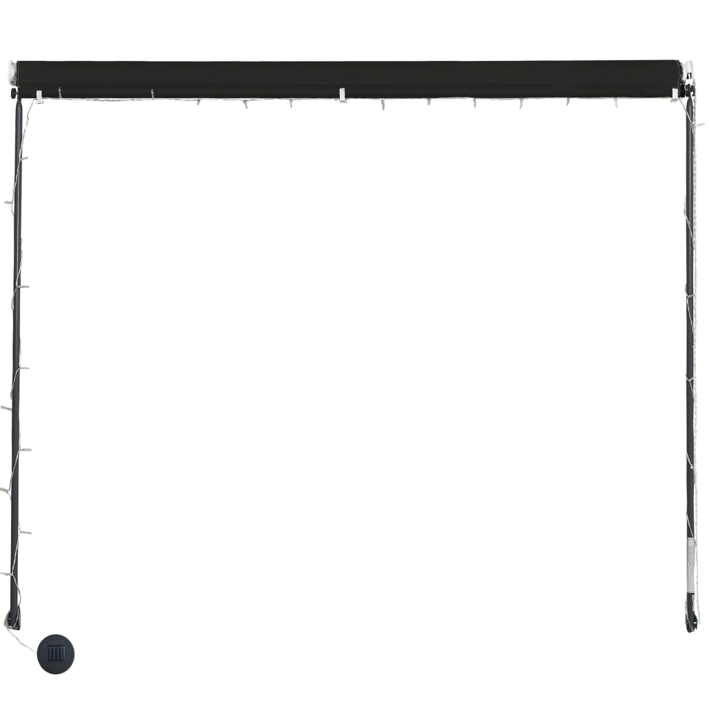 Uttrekkbar markise med LED 150x150 cm antrasitt