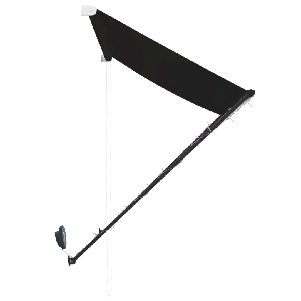 Uttrekkbar markise med LED 150x150 cm antrasitt