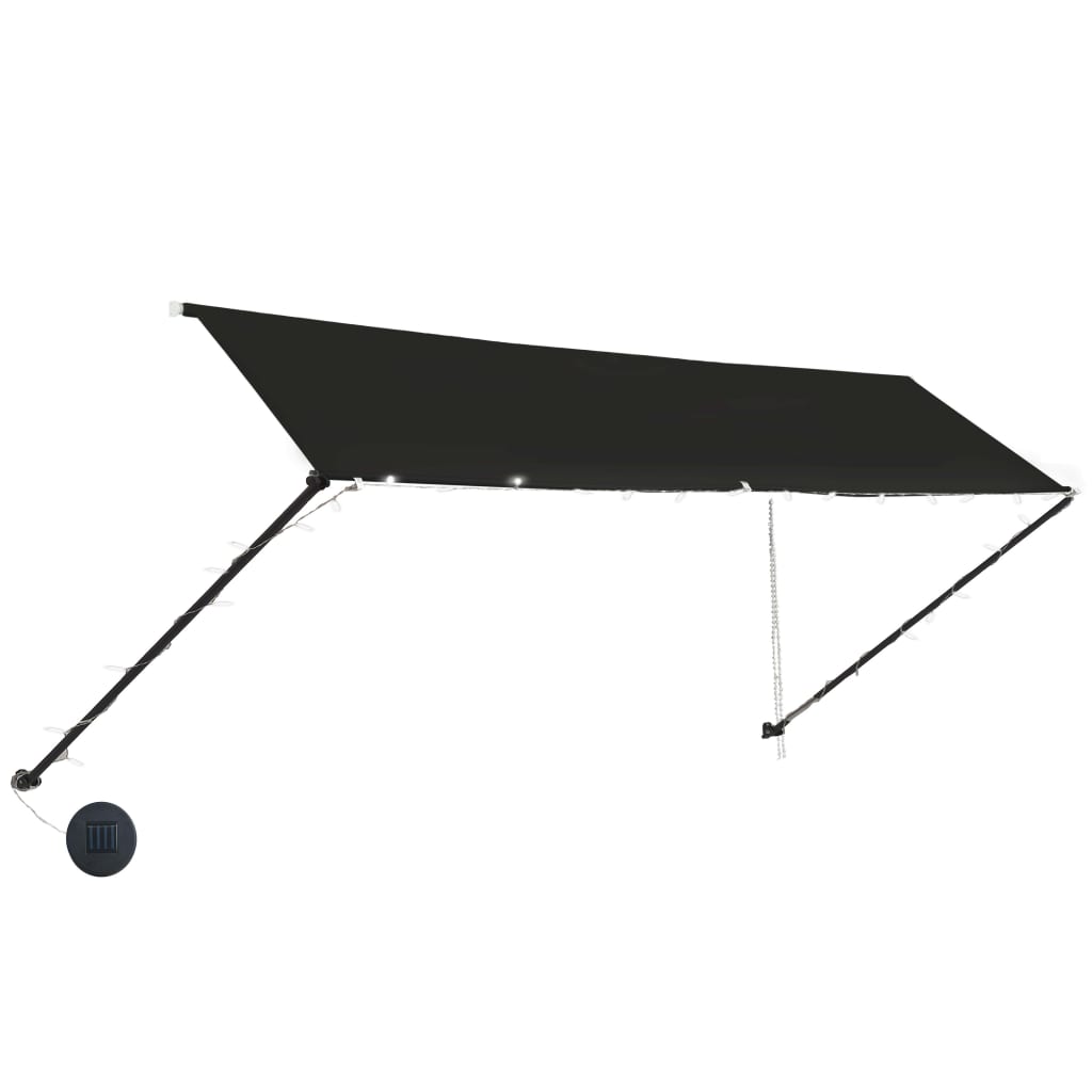 Uttrekkbar markise med LED 400x150 cm antrasitt