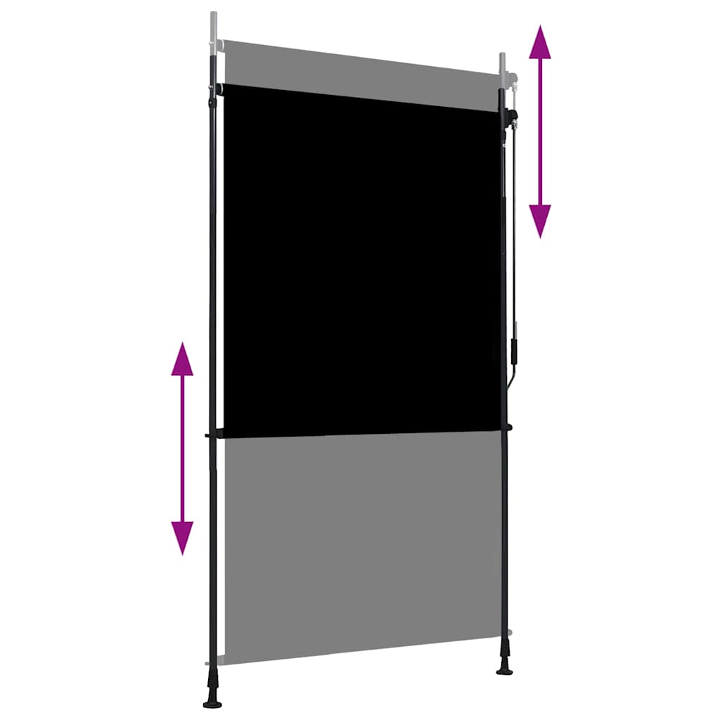 Utendørs rullegardin 120x270 cm antrasitt