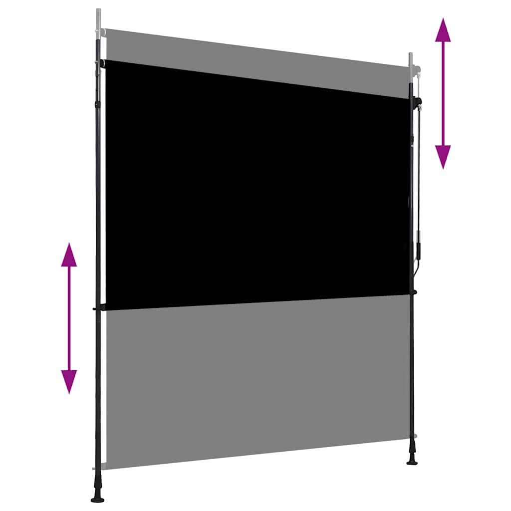 Utendørs rullegardin 200x270 cm antrasitt vidaXL