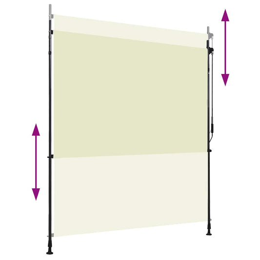 Utendørs rullegardin 200x270 cm kremhvit vidaXL