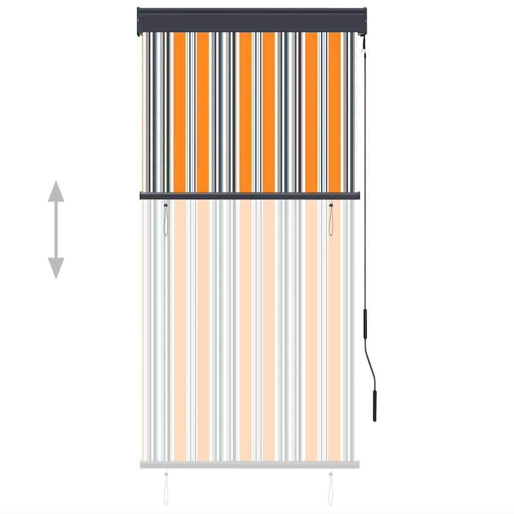 Utendørs rullegardin 80x250 cm gul og blå vidaXL