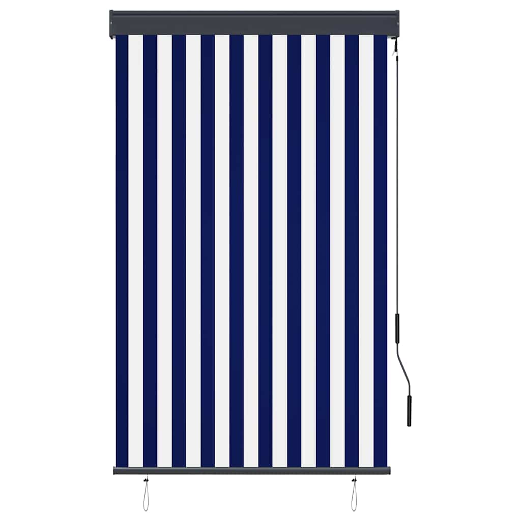 Utendørs rullegardin 100x250 cm blå og hvit