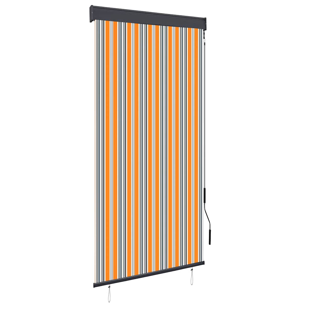 Utendørs rullegardin 100x250 cm gul og blå vidaXL