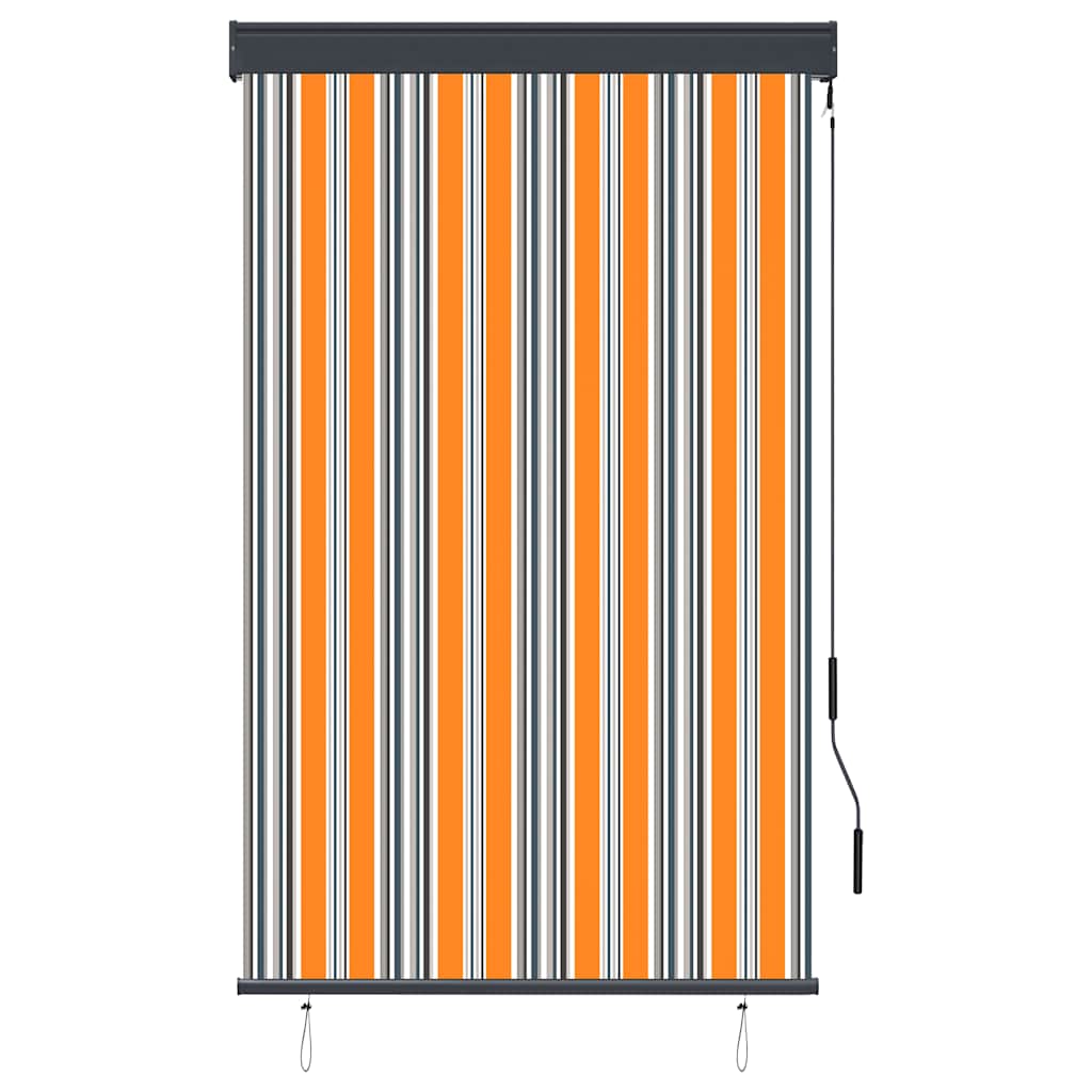 Utendørs rullegardin 100x250 cm gul og blå vidaXL
