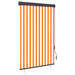 Utendørs rullegardin 120x250 cm hvit og oransje vidaXL