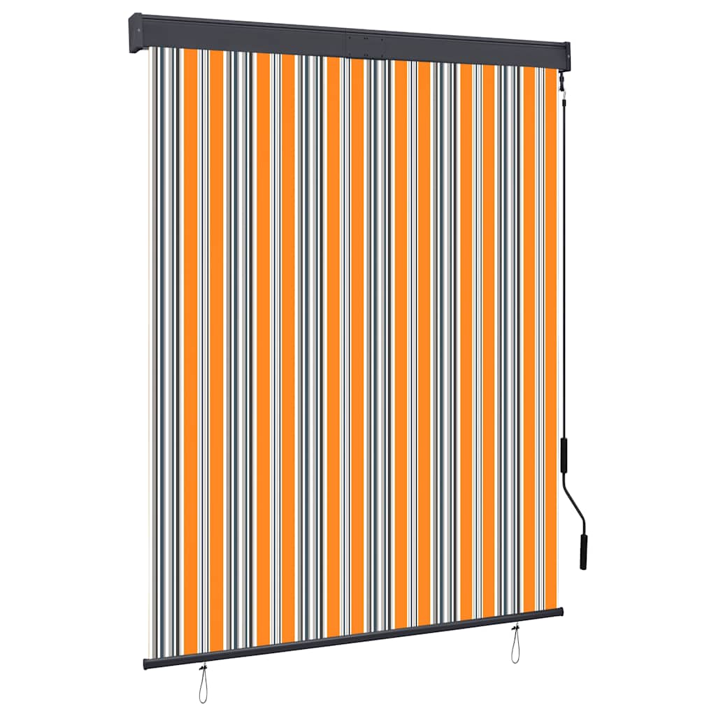 Utendørs rullegardin 140x250 cm gul og blå vidaXL