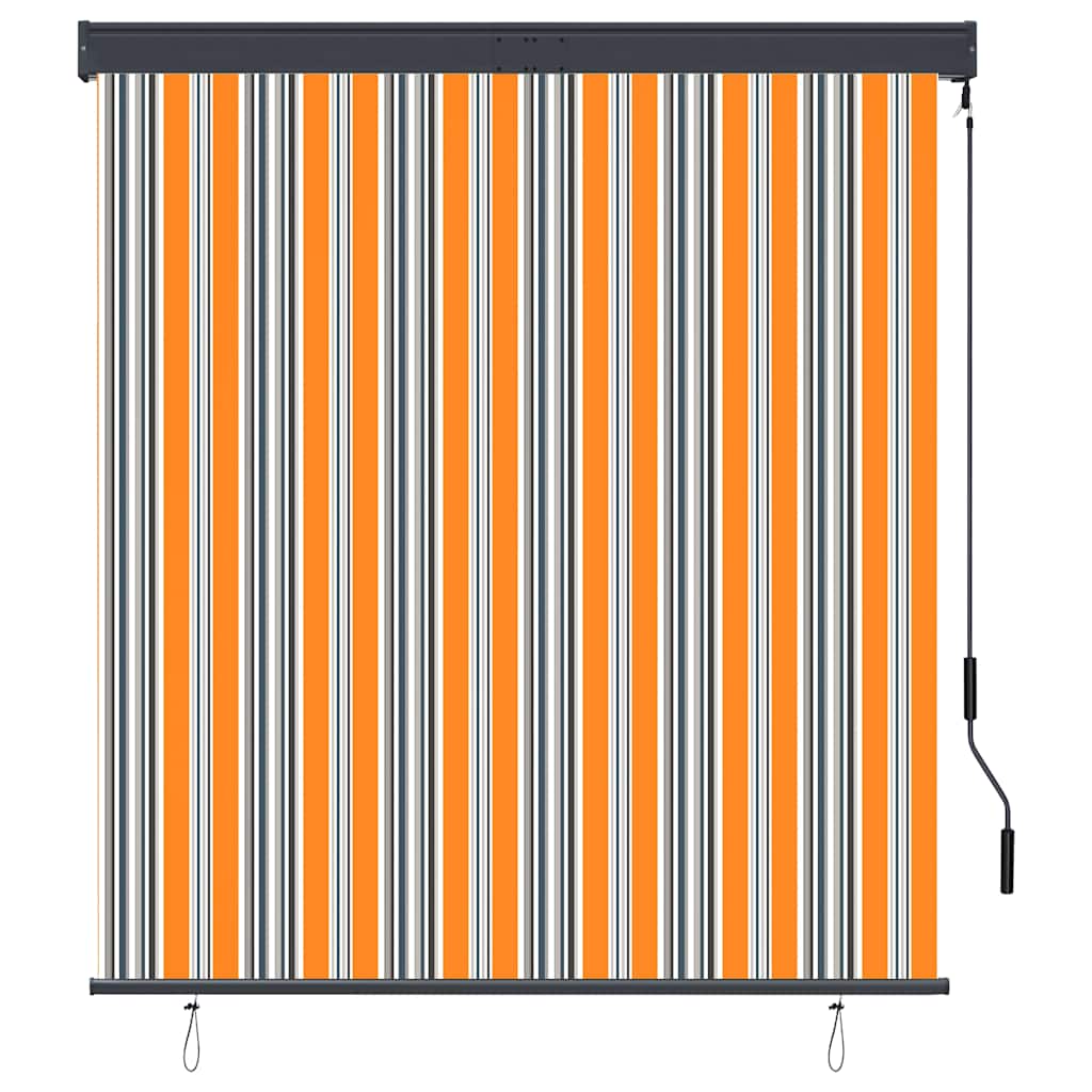 Utendørs rullegardin 140x250 cm gul og blå vidaXL