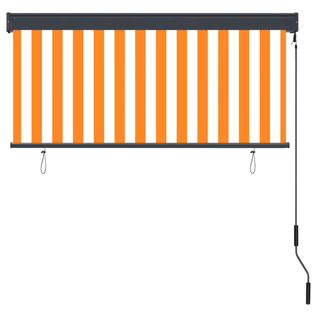 Utendørs rullegardin 140x250 cm hvit og oransje