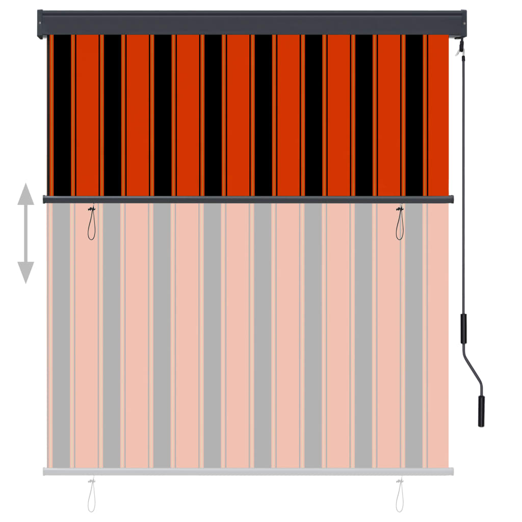 Utendørs rullegardin 140x250 cm oransje og brun